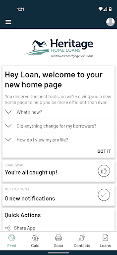 Android application Heritage Home Loans screenshort