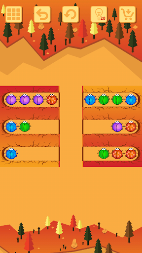 Sort Ball Puzzle. Bug Holes