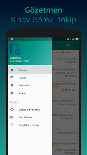 Android application Gözetmen - Sınav Görevi Takip screenshort