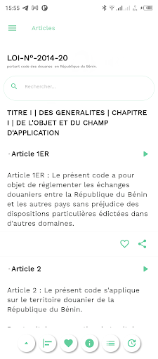 TOSSIN :Code des douanes Bénin Screen 2