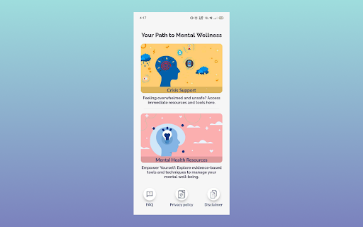 Android application ReYou-iCALL'S Mental HealthApp screenshort