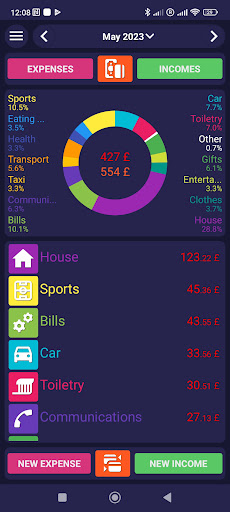 Android application Family income screenshort