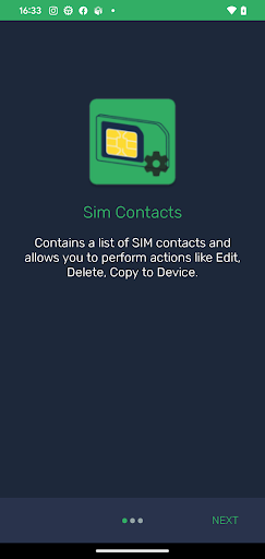 Android application Sim Card and Contact Manager screenshort