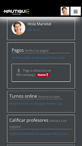 Android application Nautique Fitness Club screenshort