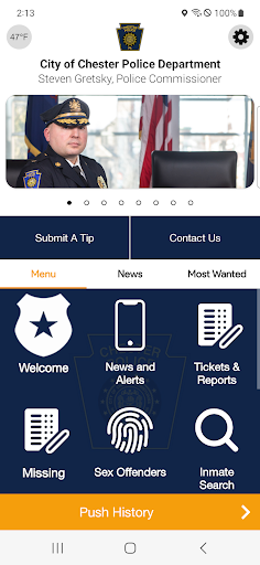 Android application Chester Police Department screenshort