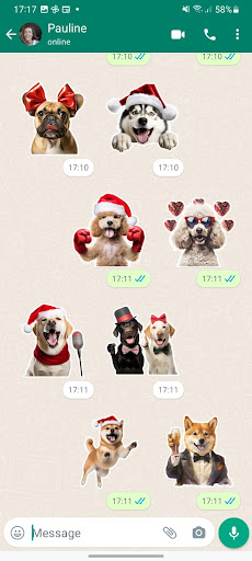 Android application Christmas Dogs WASticker screenshort