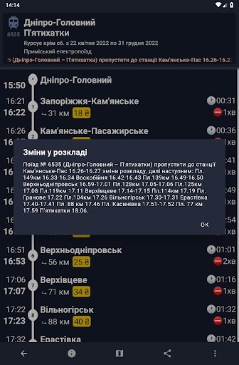 Train schedules of Ukraine