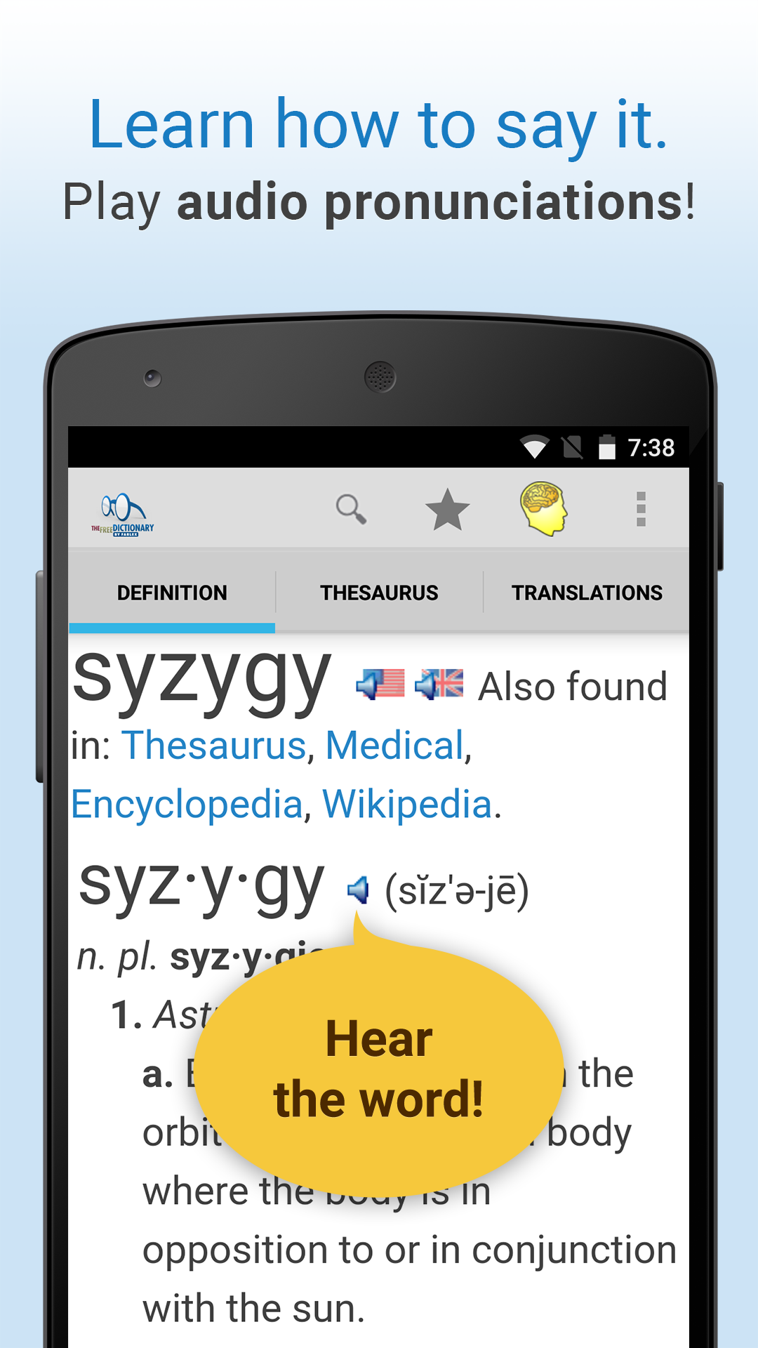 Android application Dictionary screenshort