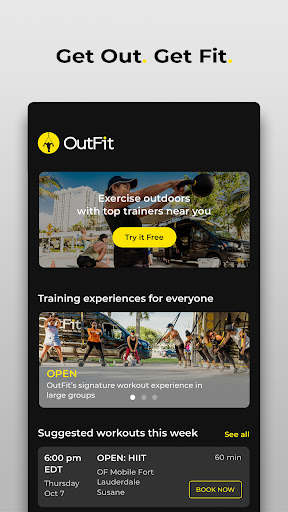 Android application OutFit Training screenshort