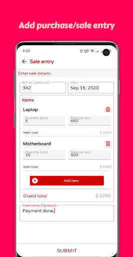 Purchase Sales Stock Manager Screen 3