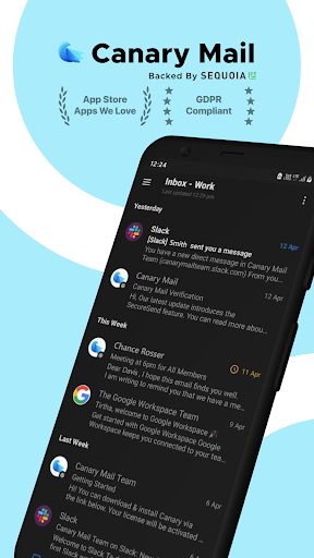Android application Canary Mail - AI Email App screenshort