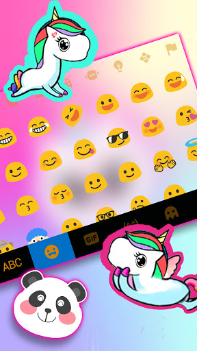Cute Unicorn Fluffy Keyboard B Screen 3