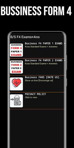 Android application Business Form 4 Exams +Answers screenshort