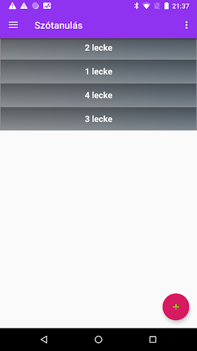 Android application Szótanulás screenshort