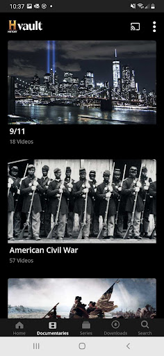 Screenshot of HISTORY Vault