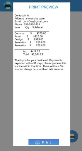 BTH Printer Screen 2