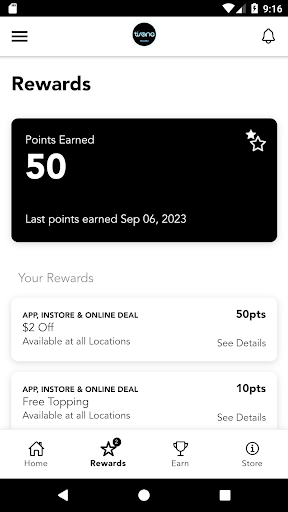 Android application Tisane Rewards screenshort