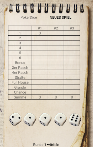 Android application Dice Poker screenshort