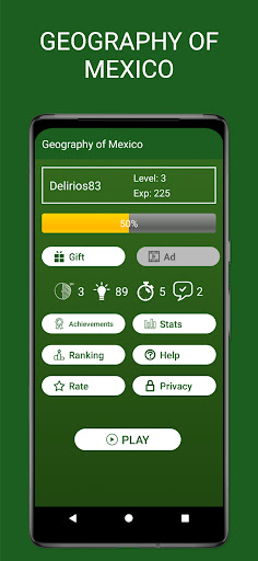 Android application Geography of Mexico screenshort