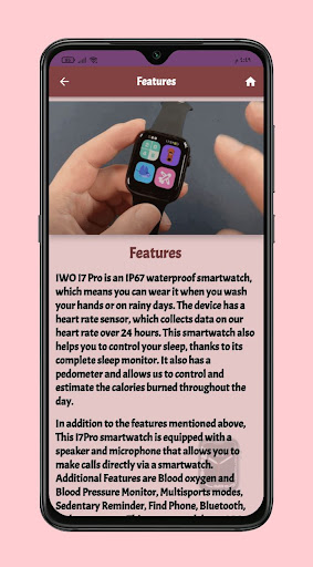 Android application I7 pro max smart watch Guide screenshort