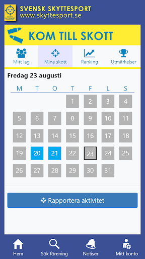 Skyttesportappen SvSF Skytte Screen 3