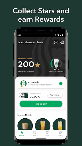Android application Starbucks Ireland screenshort