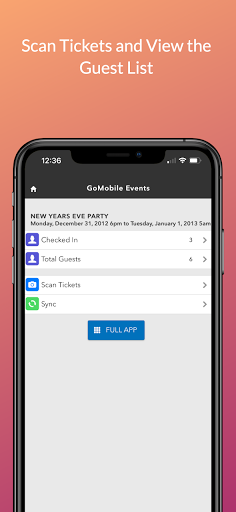 Android application GoMobile Events Manager screenshort