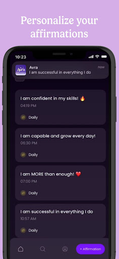Android application Avra Affirmations screenshort