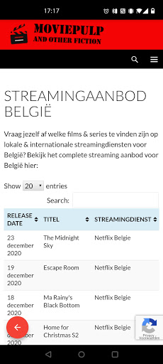 Android application Streamingaanbod België screenshort