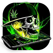 Green Weed Skull Theme  Icon