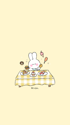 Android application 카카오톡 테마 - 먹보 바니_옐로우 screenshort