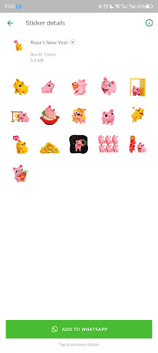 WASticker - Rosa the Pig Screen 3