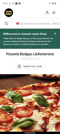 Android application Pizzeria Rodgau screenshort