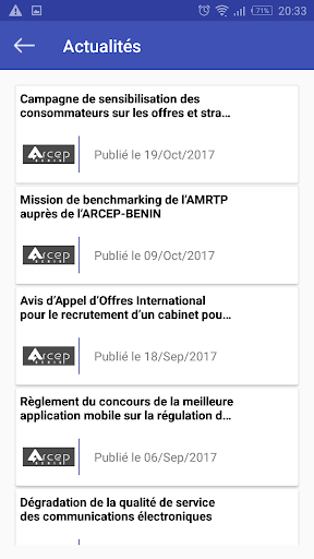 ARCEP-BENIN Screen 2
