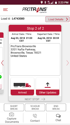 Protrans Driver App Screen 3