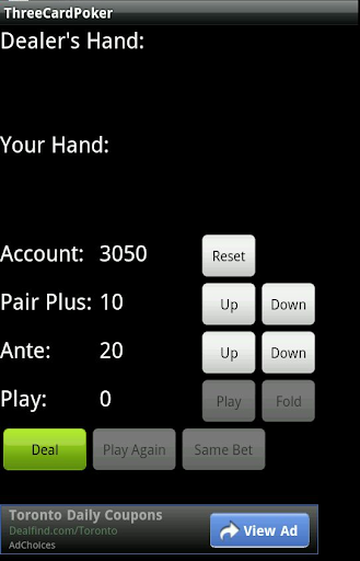 Android application Three Card Poker screenshort