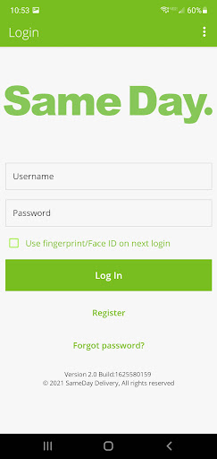 Android application SameDay screenshort