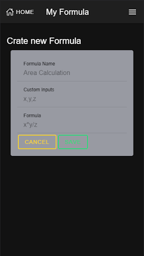 Custom Formula Screen 3