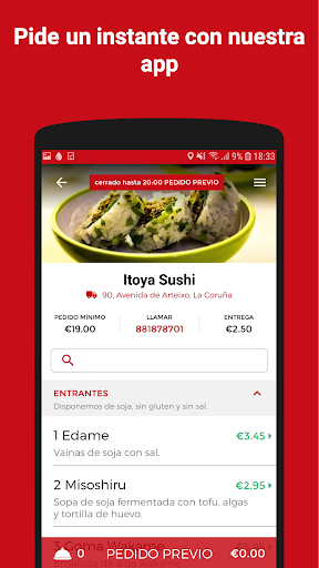Android application Itoya Sushi screenshort