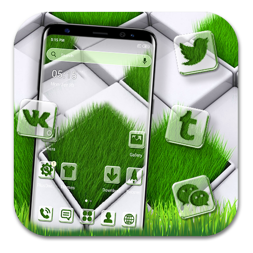 Grass Lawn 3D Tiles Theme logo