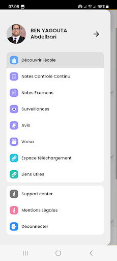 Android application ISEAHGF Enseignant screenshort