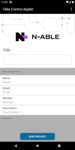 Android application Take Control Applet screenshort