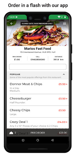 Marios Fast Food Screen 2