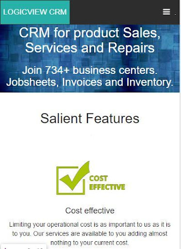 Android application Logicview crm for Sales, Servi screenshort