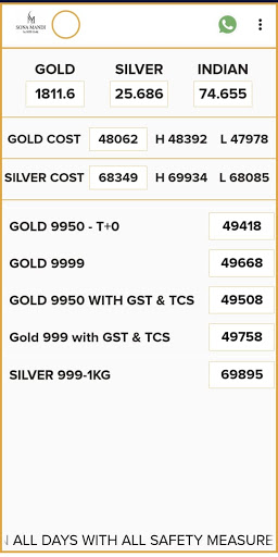 Android application Sona Mandi - Gold Rate Delhi screenshort