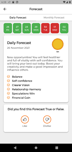 Bhagyam-Personalised Horoscope Screen 3