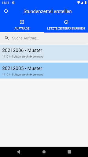 Android application STW Zeiterfassung screenshort