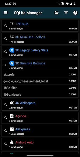 Android application 3C SQLite Manager (root) screenshort