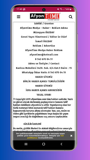 Afyon Time Screen 2