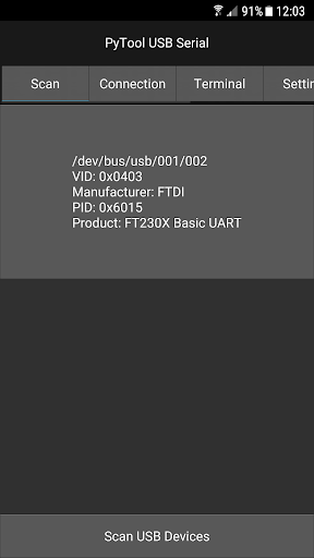 Android application PyTool USB Serial screenshort